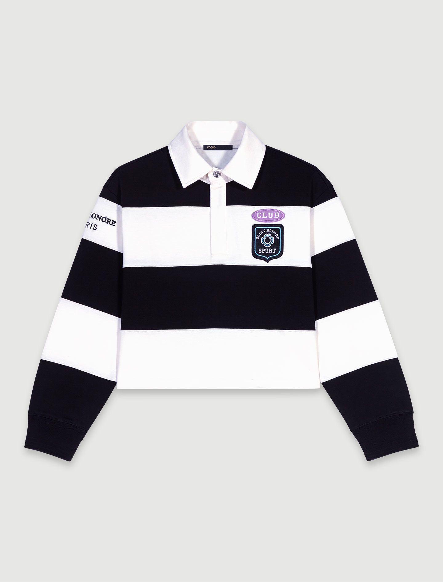 Áo polo suông kẻ ngang thể thao Saint Honoré Sport